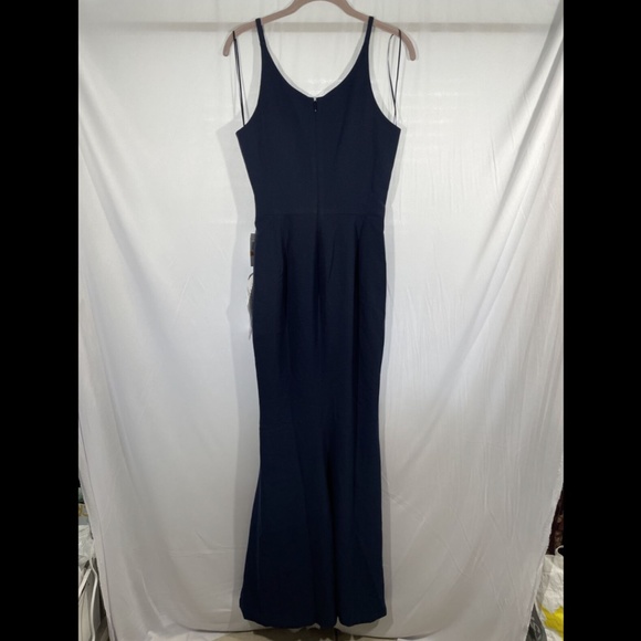 NWT Dress the Population [ Small ] Iris Slit Crepe‎ Gown in Midnight Blue - Picture 13 of 15